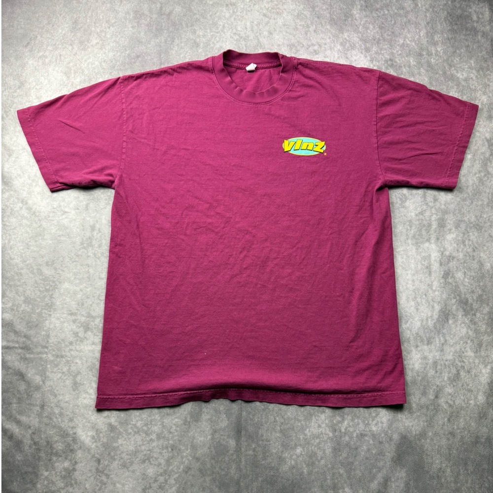Los Angeles Apparel Vinz Graphic T-Shirt Mens Large Burgundy Heavy Cotton USA